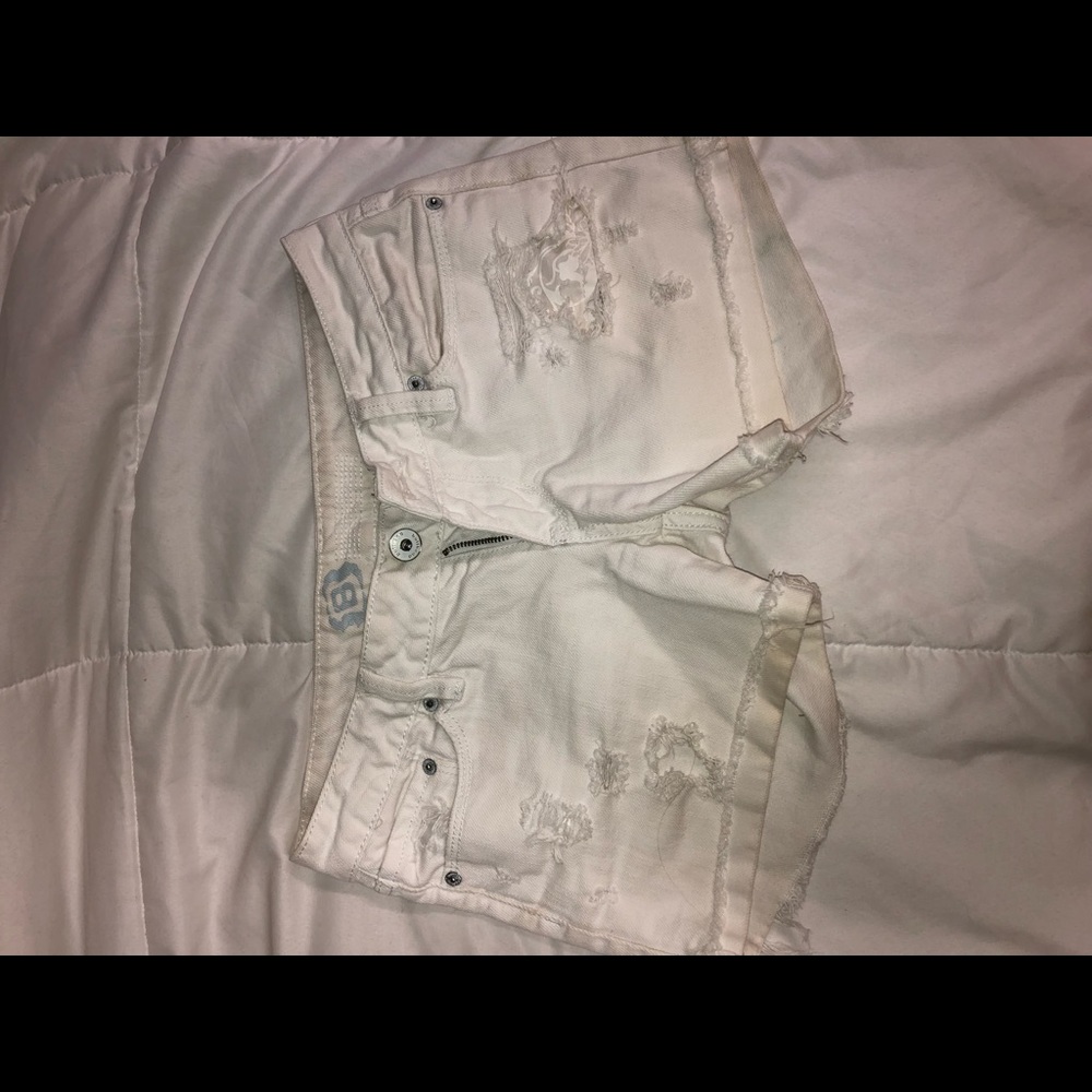 White Jean shorts